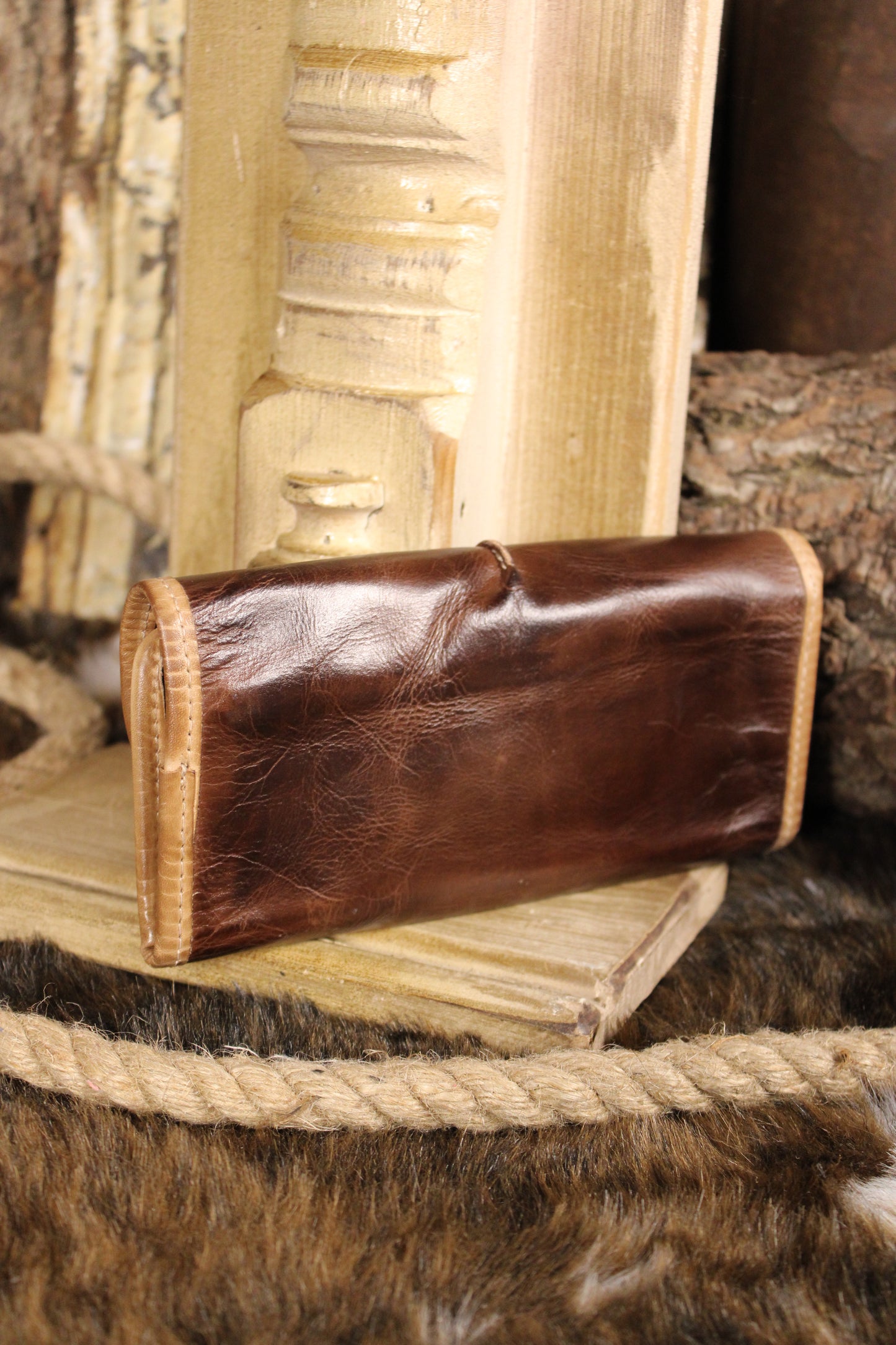 Canton Teak Oats Rustic Wallet Clutch