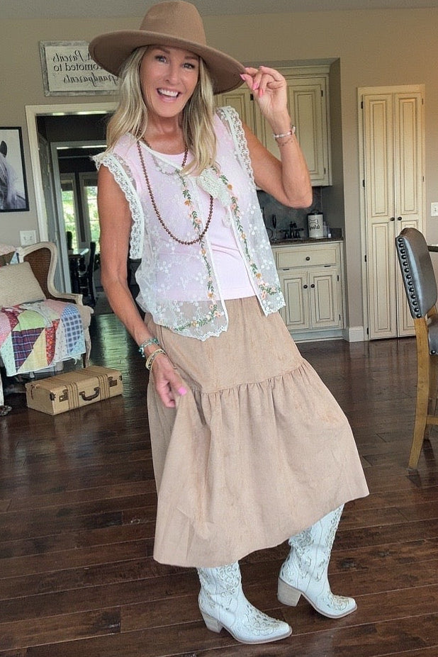 Whispering Sands Tiered Skirt