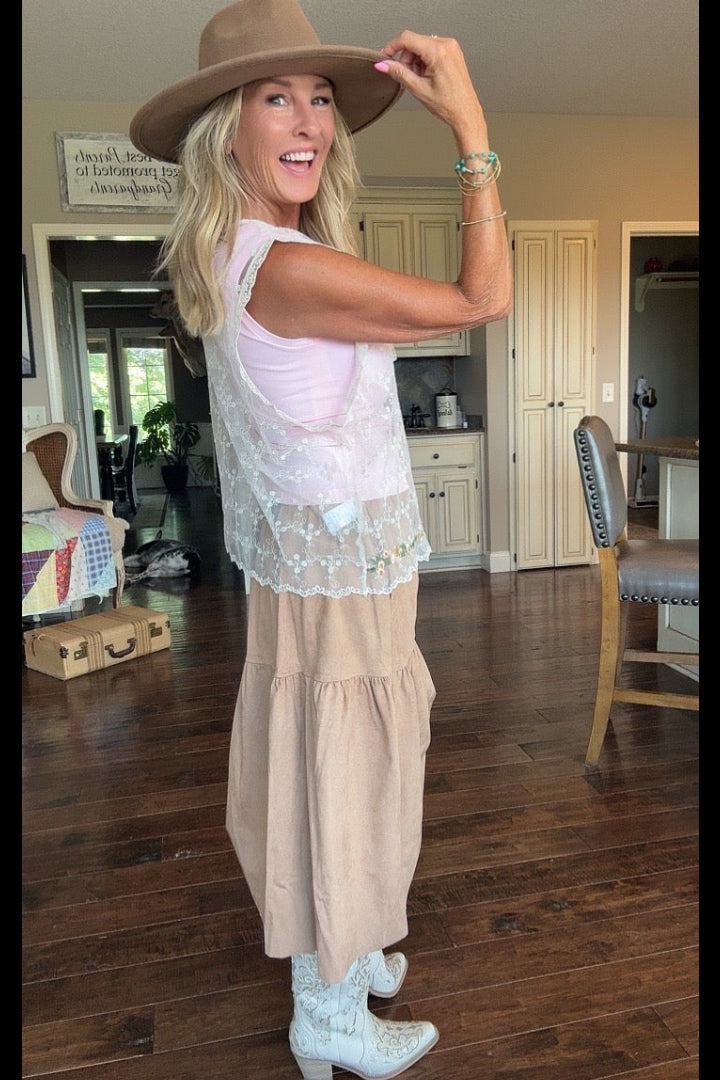 Whispering Sands Tiered Skirt