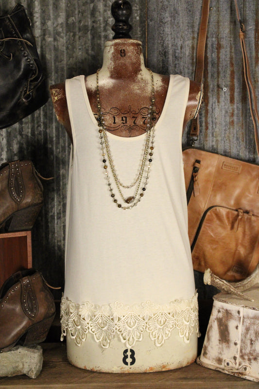 Big Lace Beige Tank Extender