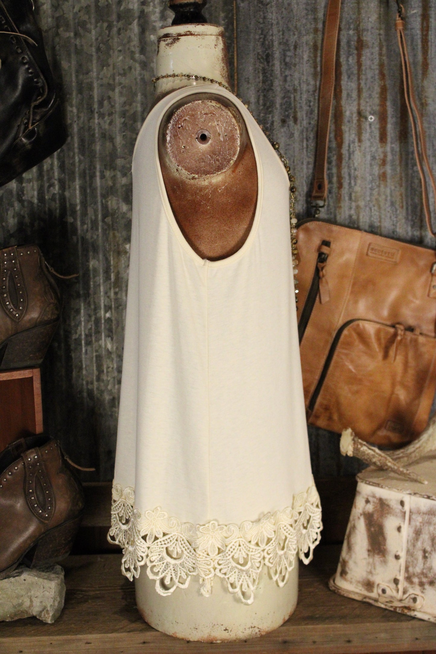 Big Lace Beige Tank Extender