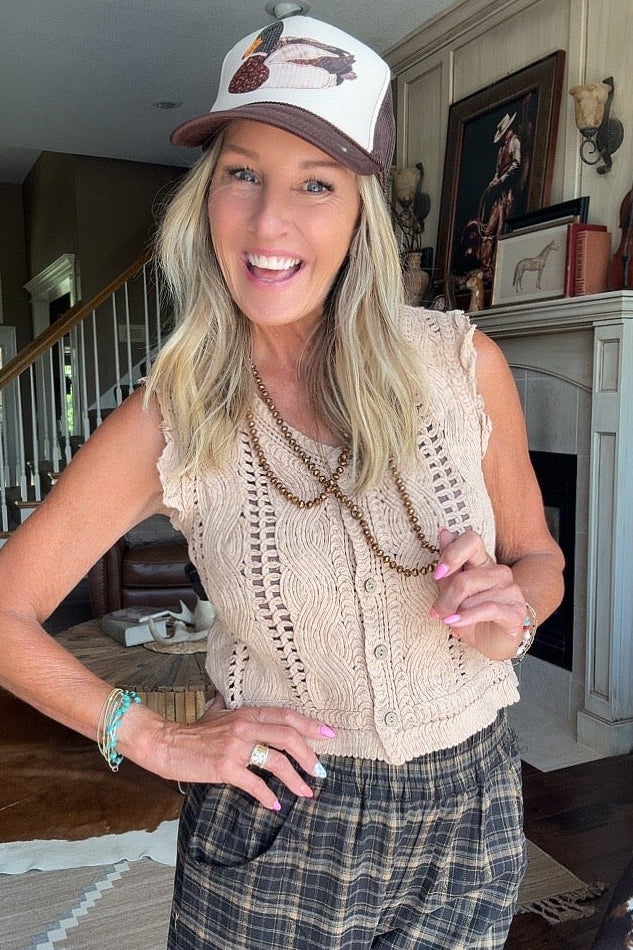 Taupe Mist Cotton Vest