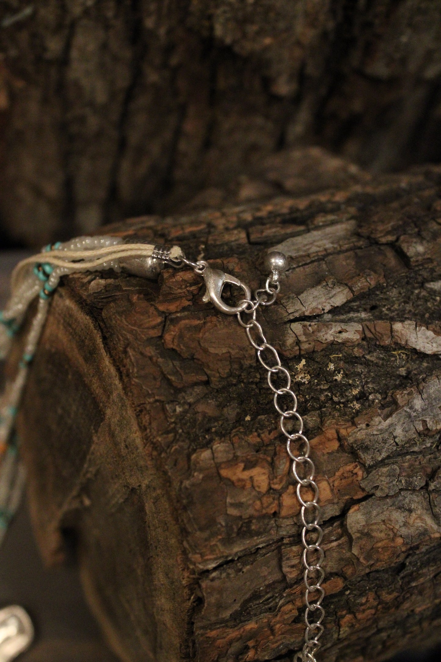 White Polished Prairie Longhorn Necklace