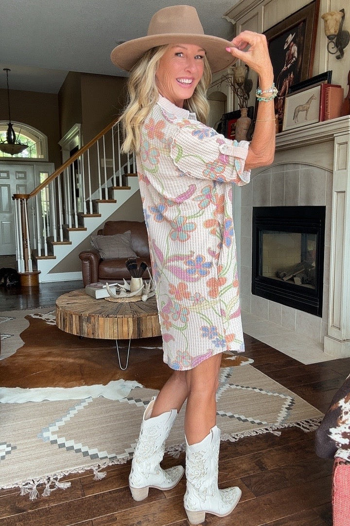 Cottage Comfort Floral Dress