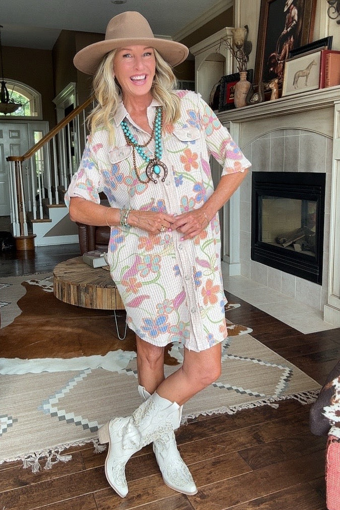Cottage Comfort Floral Dress