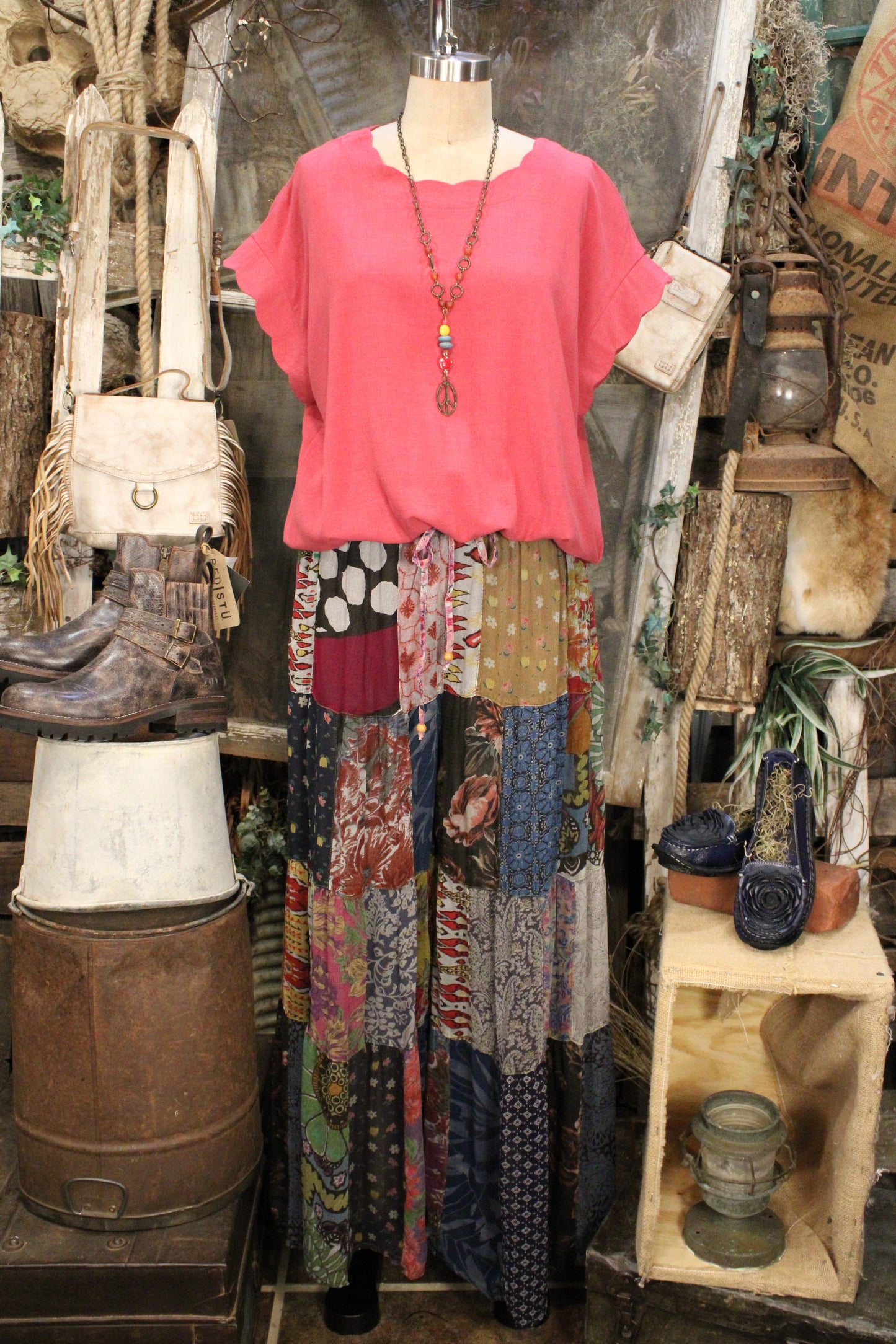 Patchwork Meadow Grey Pants