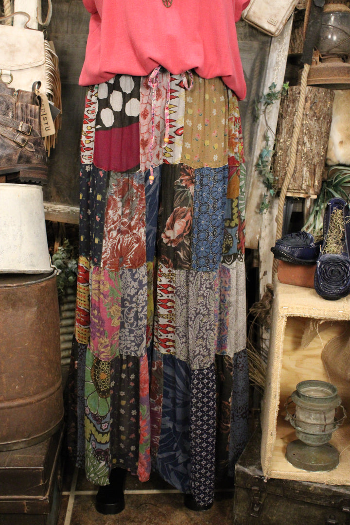 Patchwork Meadow Grey Pants