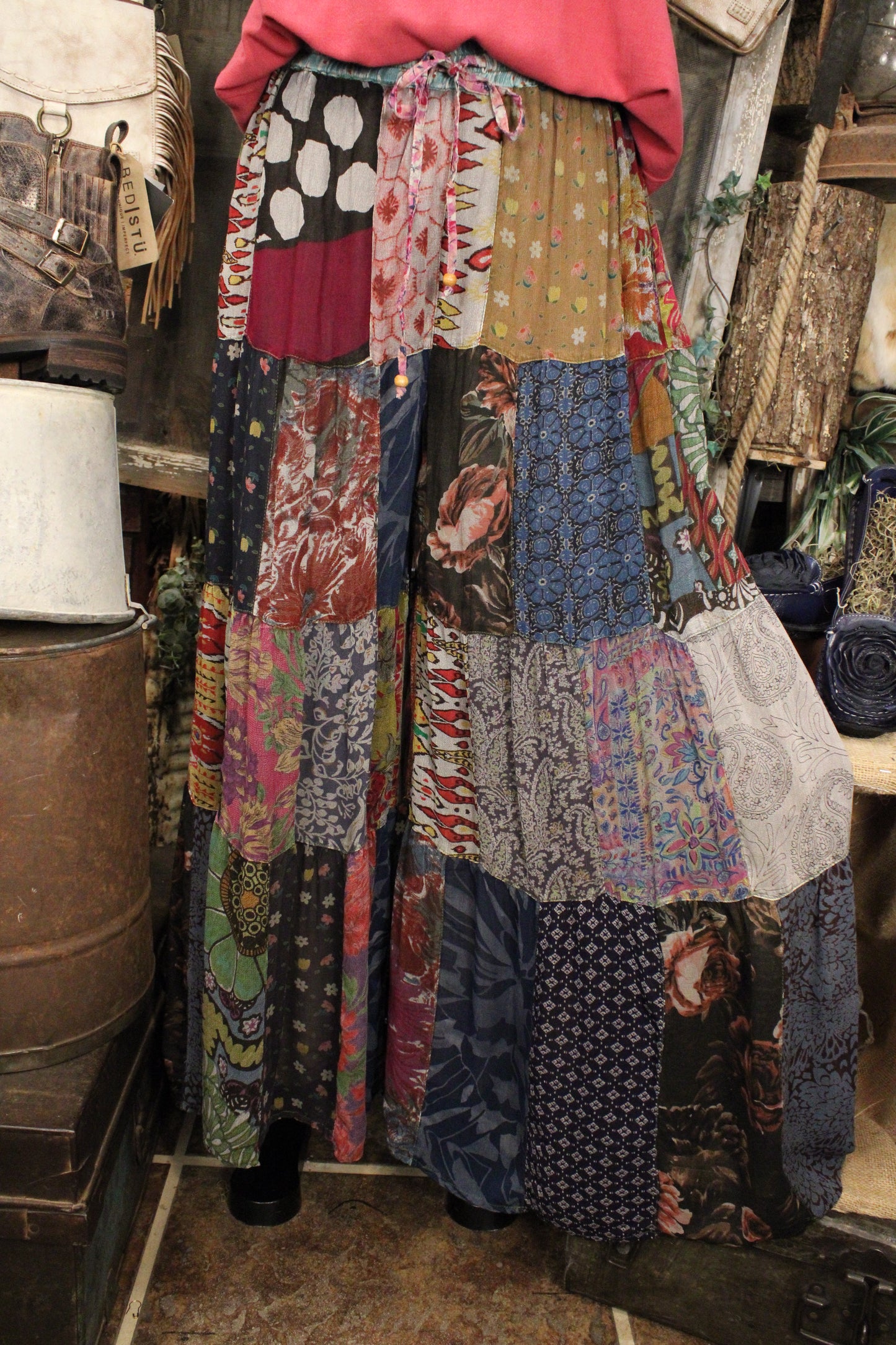 Patchwork Meadow Grey Pants