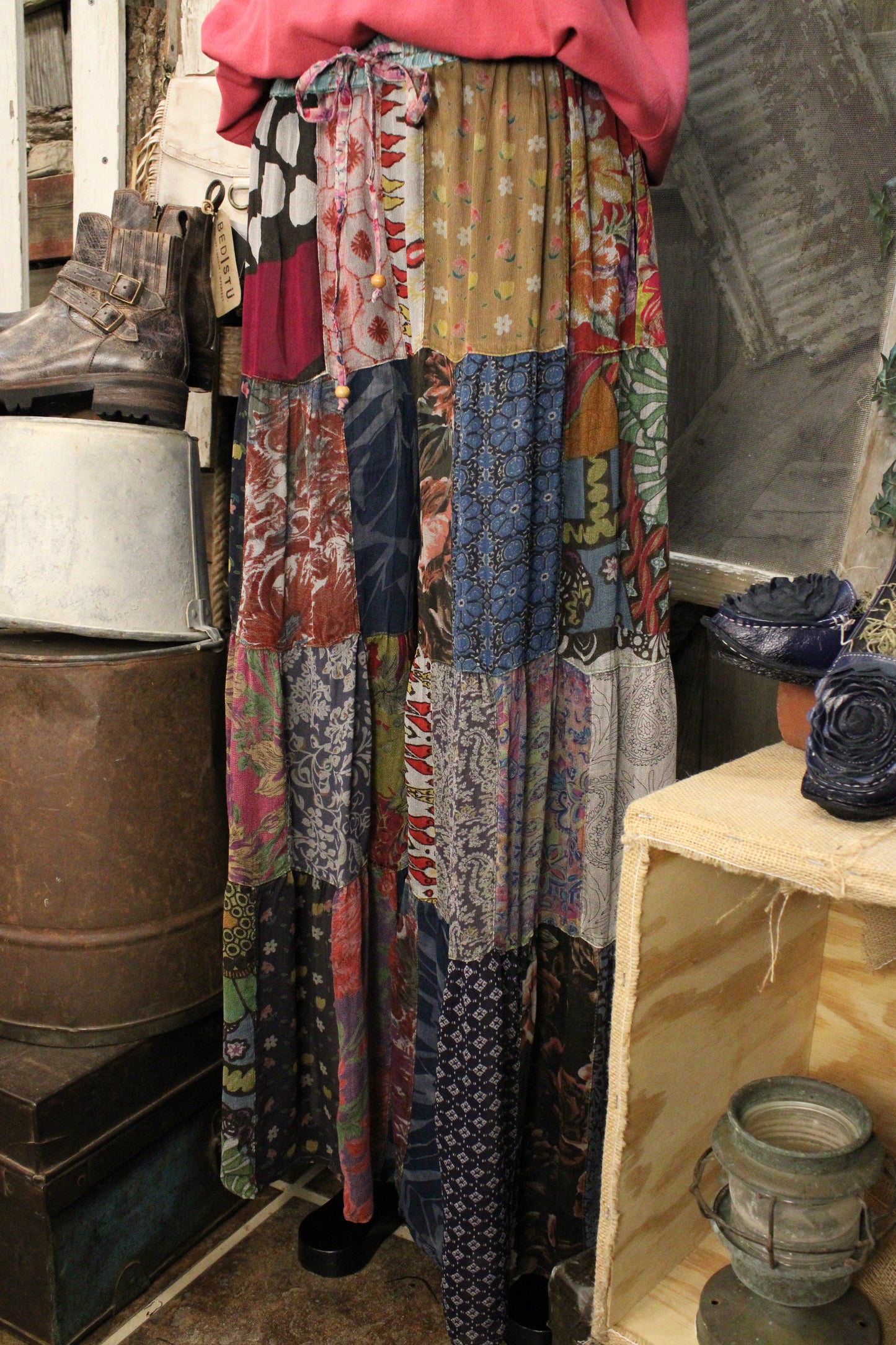 Patchwork Meadow Grey Pants