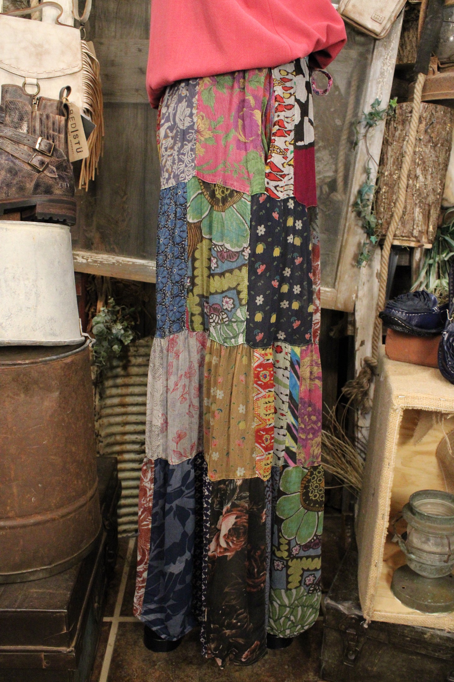 Patchwork Meadow Grey Pants