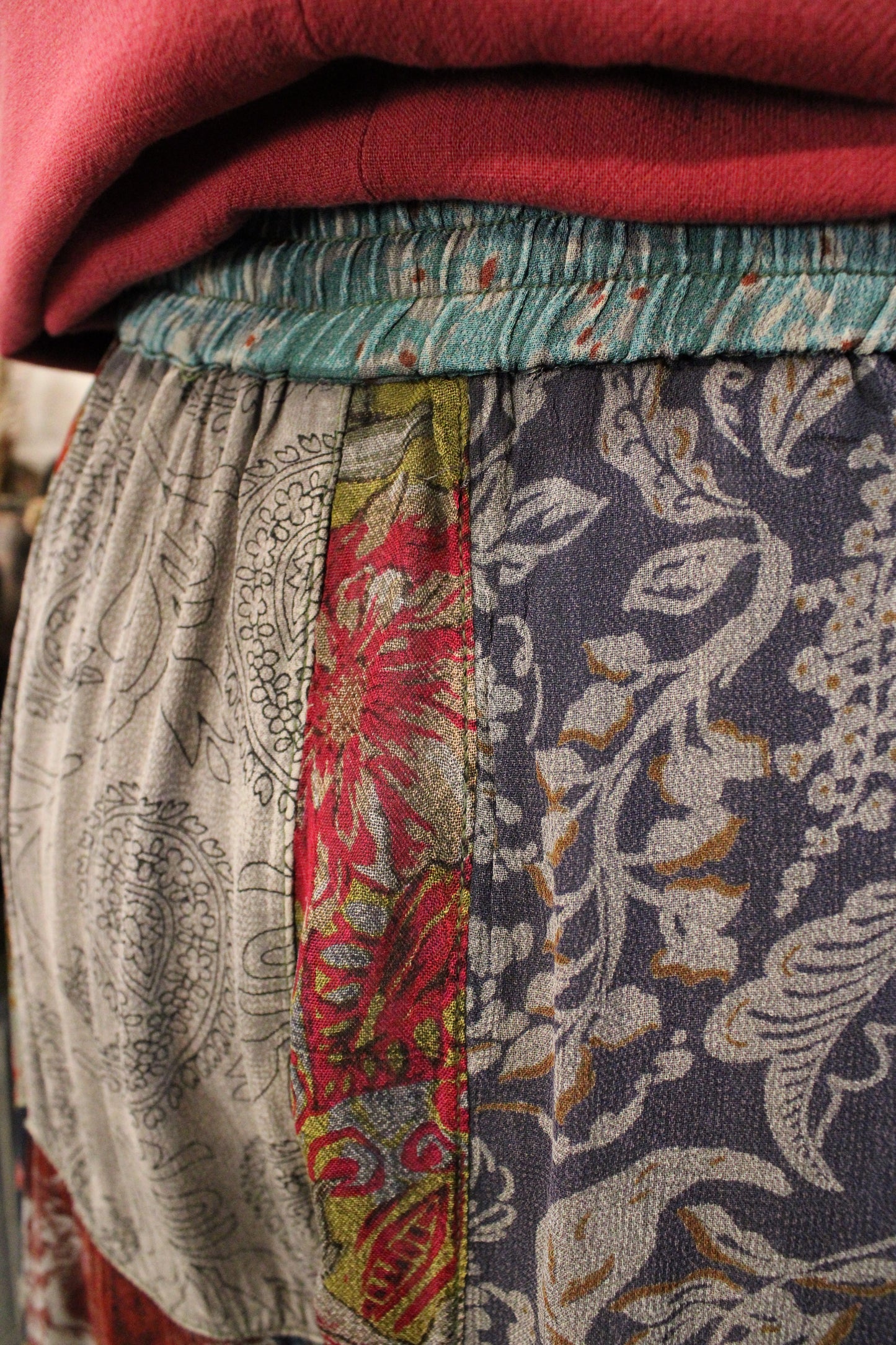 Patchwork Meadow Grey Pants