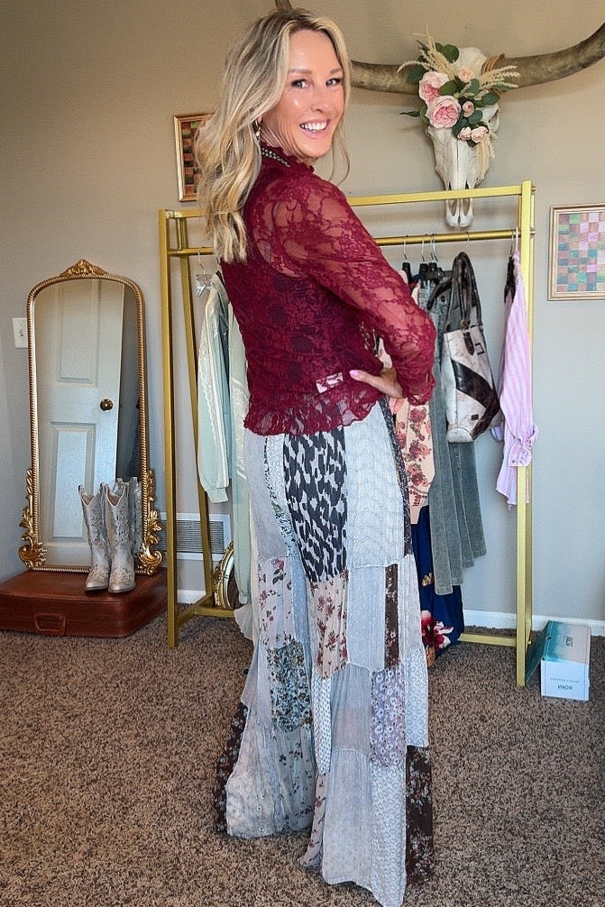 Patchwork Meadow Slate Pants