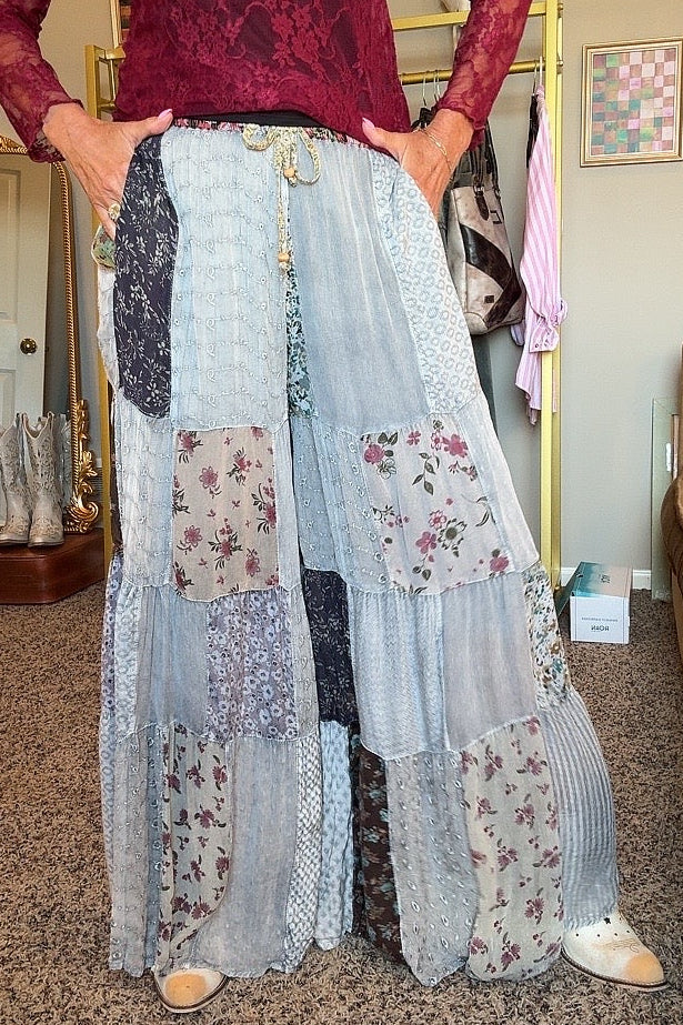 Patchwork Meadow Slate Pants