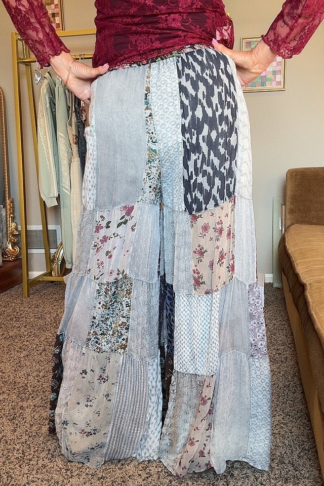 Patchwork Meadow Slate Pants