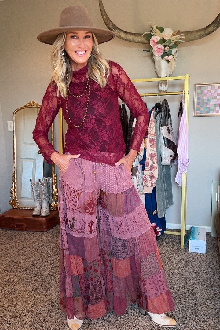 Desert Garnet Patchwork Pants