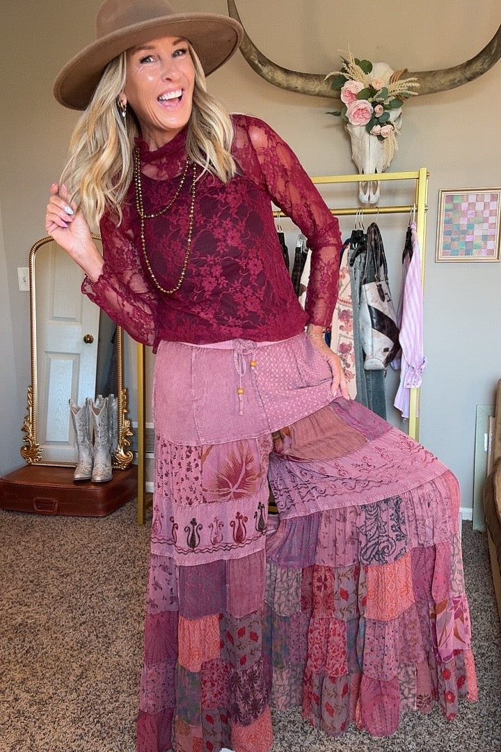 Desert Garnet Patchwork Pants