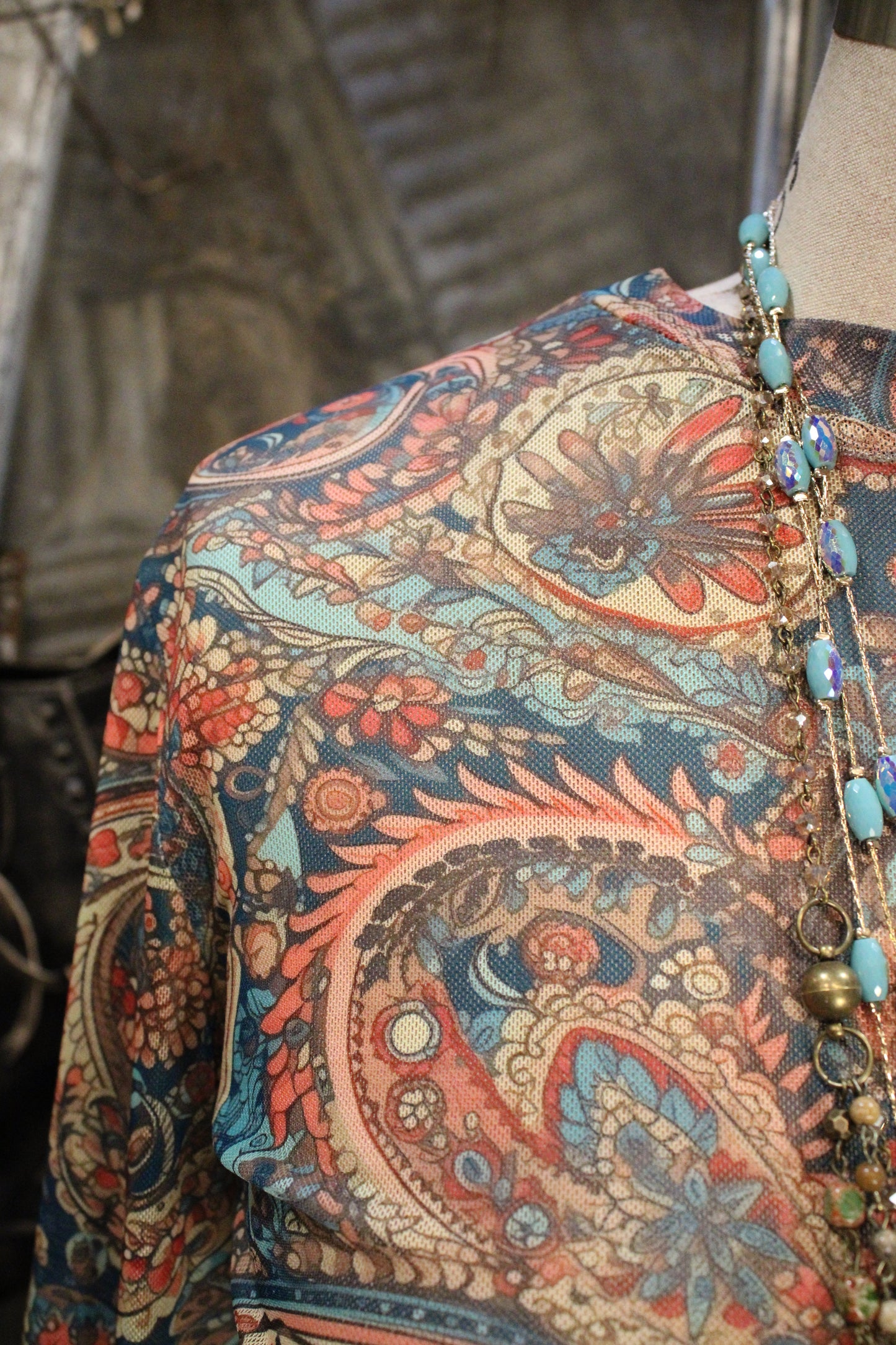 Oasis Paisley Mesh Top