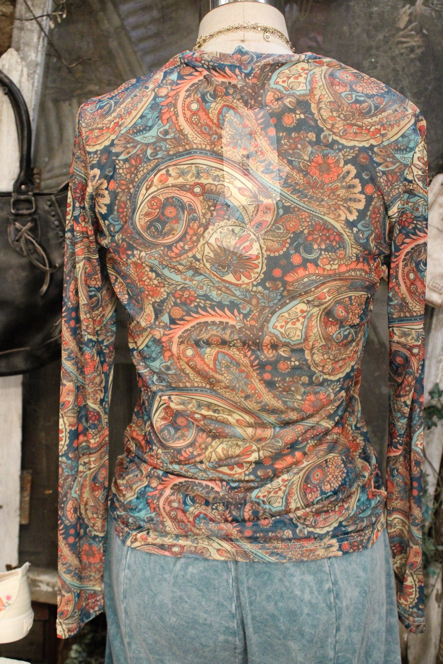 Oasis Paisley Mesh Top