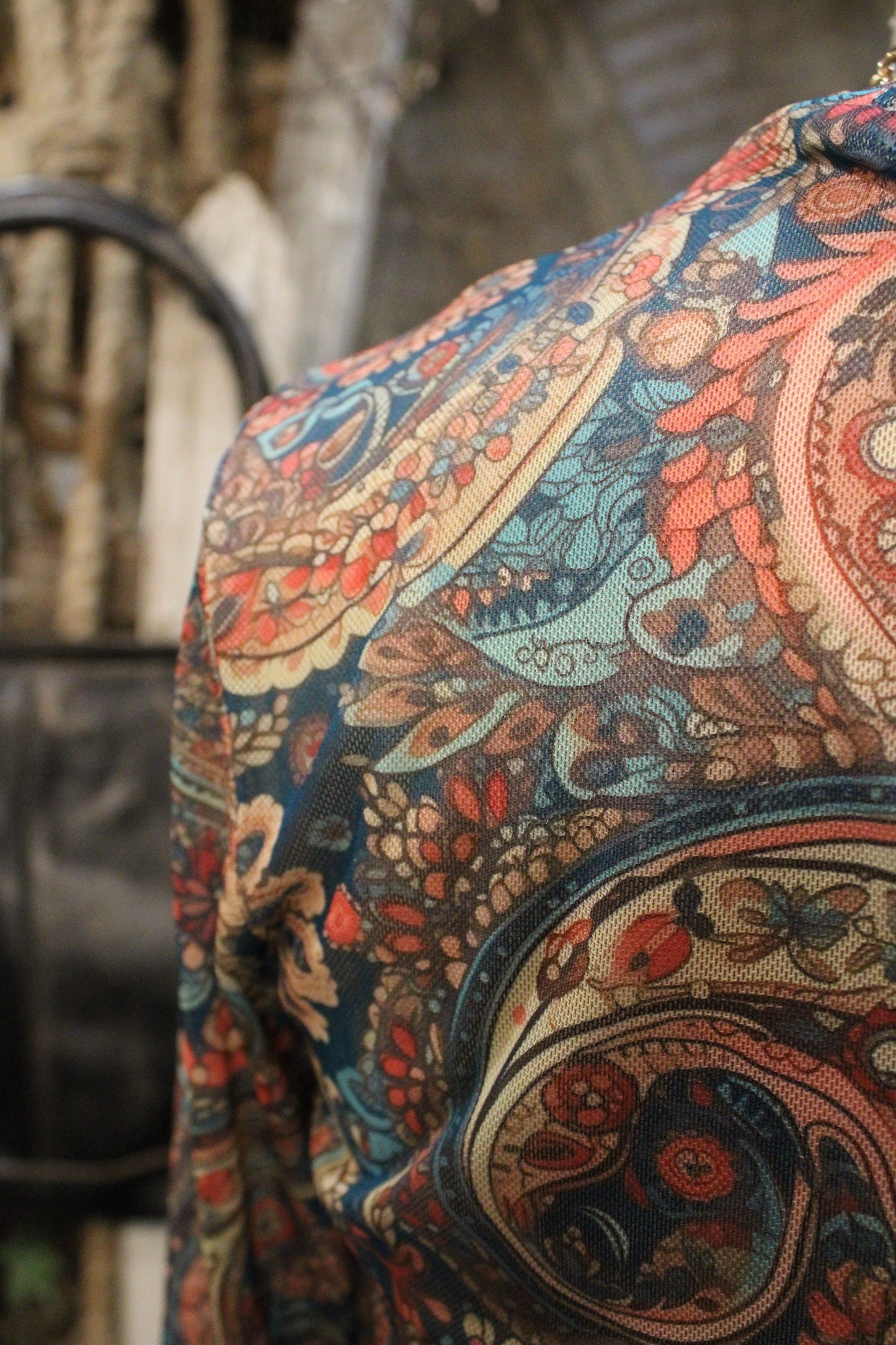 Oasis Paisley Mesh Top