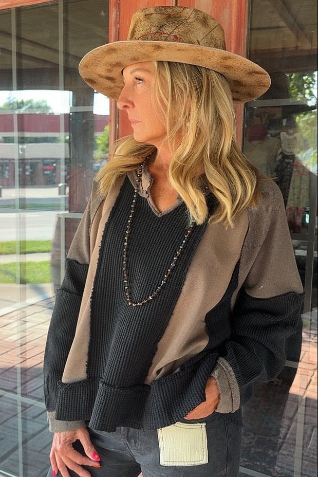 Trail Blazing Waffle Crop Casual