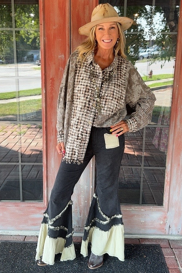 Midnight Plaid Cotton Button Up
