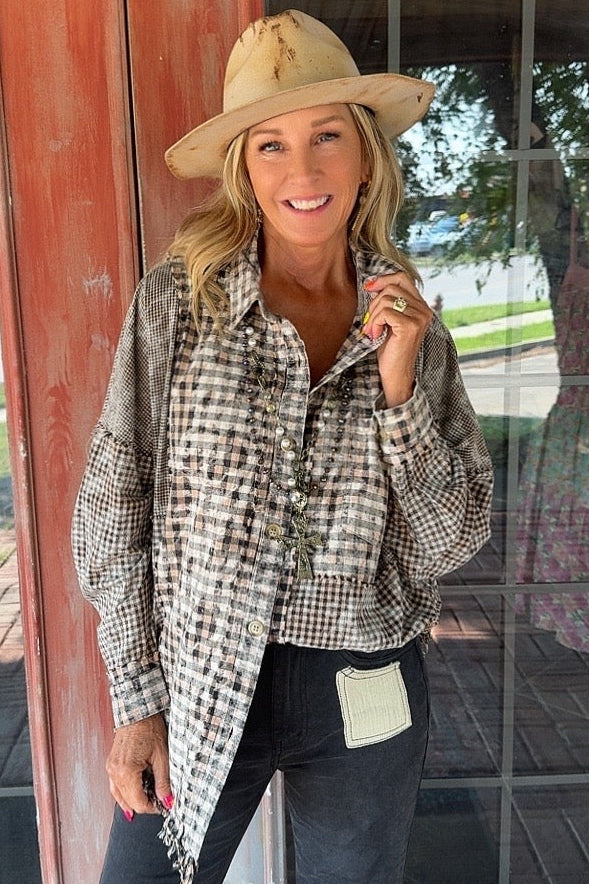 Midnight Plaid Cotton Button Up