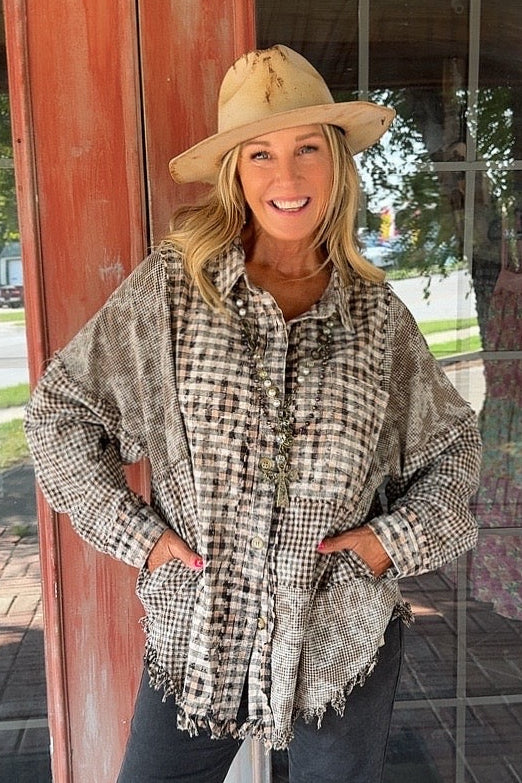 Midnight Plaid Cotton Button Up