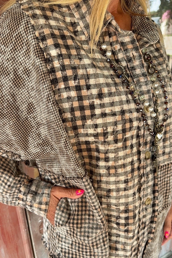 Midnight Plaid Cotton Button Up