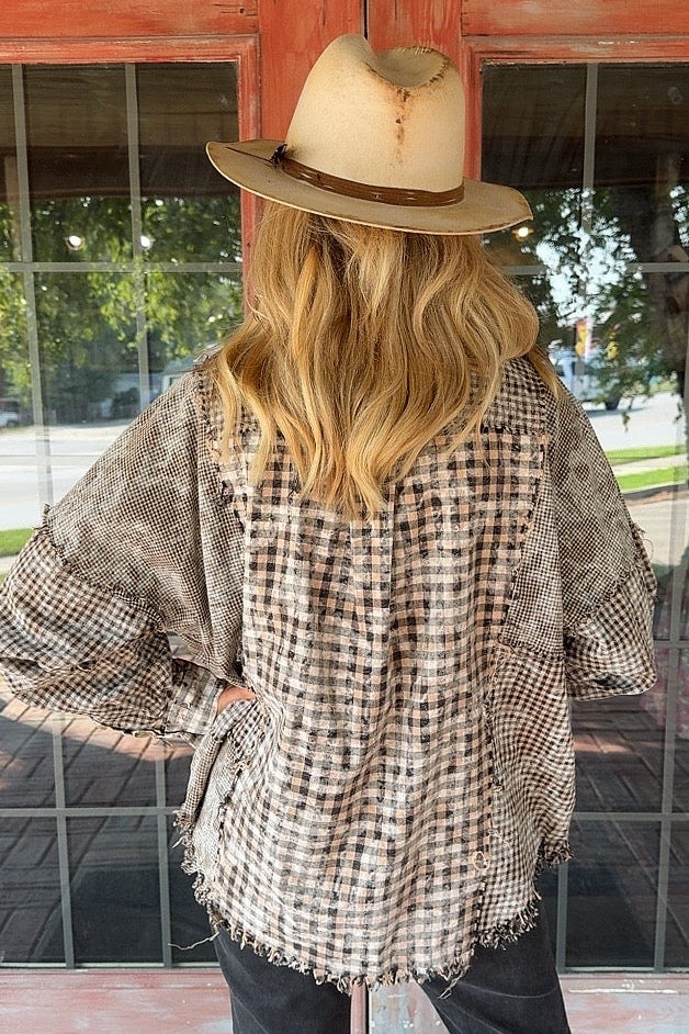 Midnight Plaid Cotton Button Up