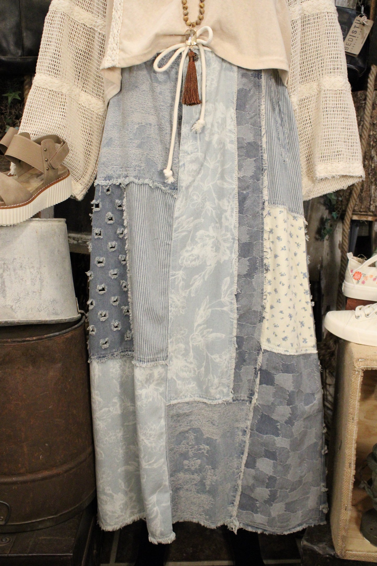 Heirloom Blues Patch Skirt