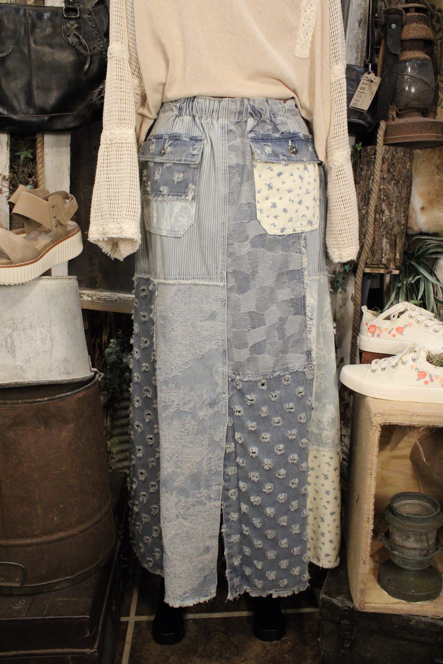 Heirloom Blues Patch Skirt