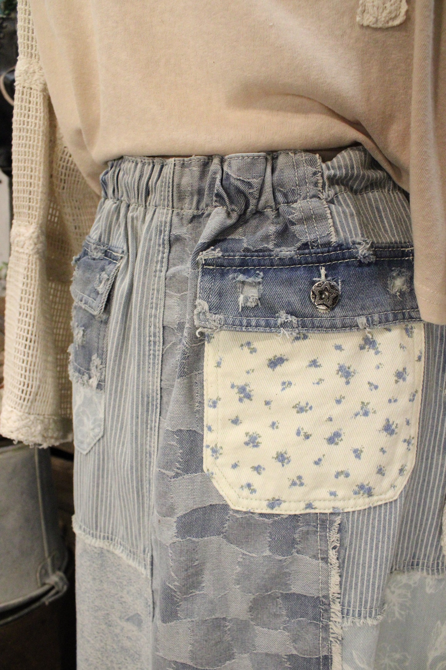 Heirloom Blues Patch Skirt