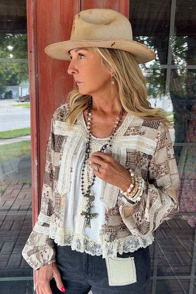Canyon Clay Lace Blouse
