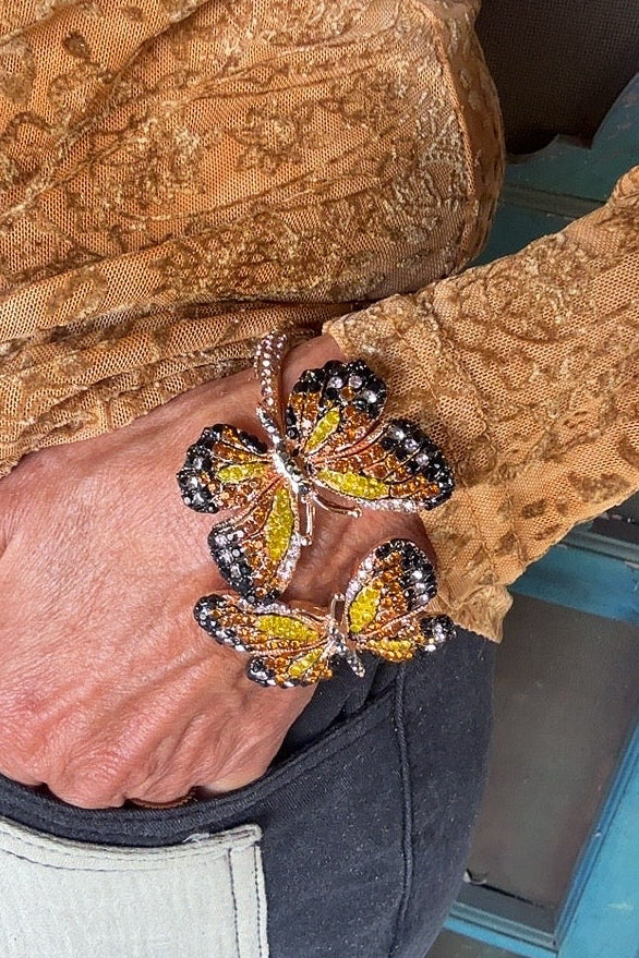Double Flutter Bangle Bracelet