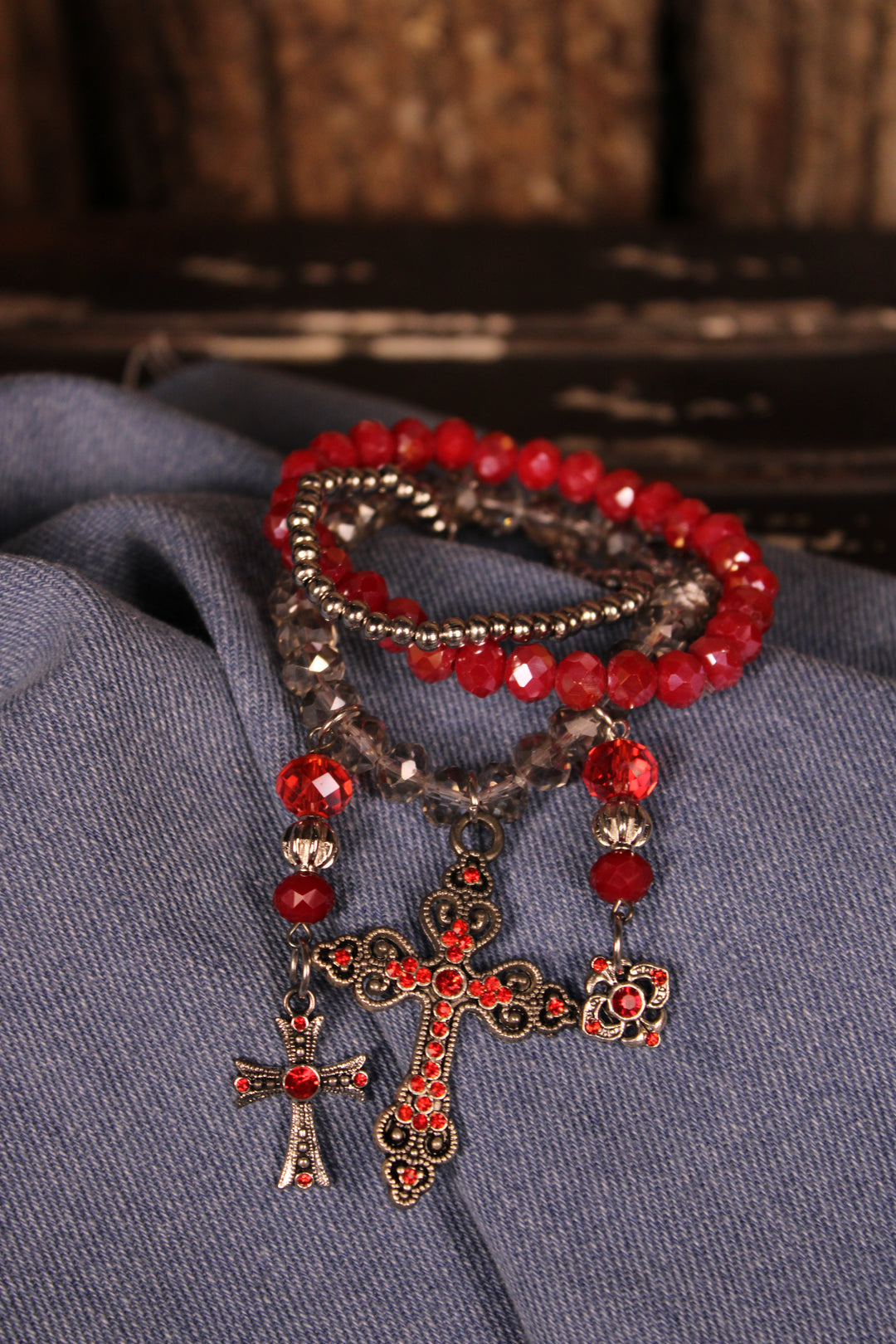 FGO Wildfire Sterling Cross Bracelet Set