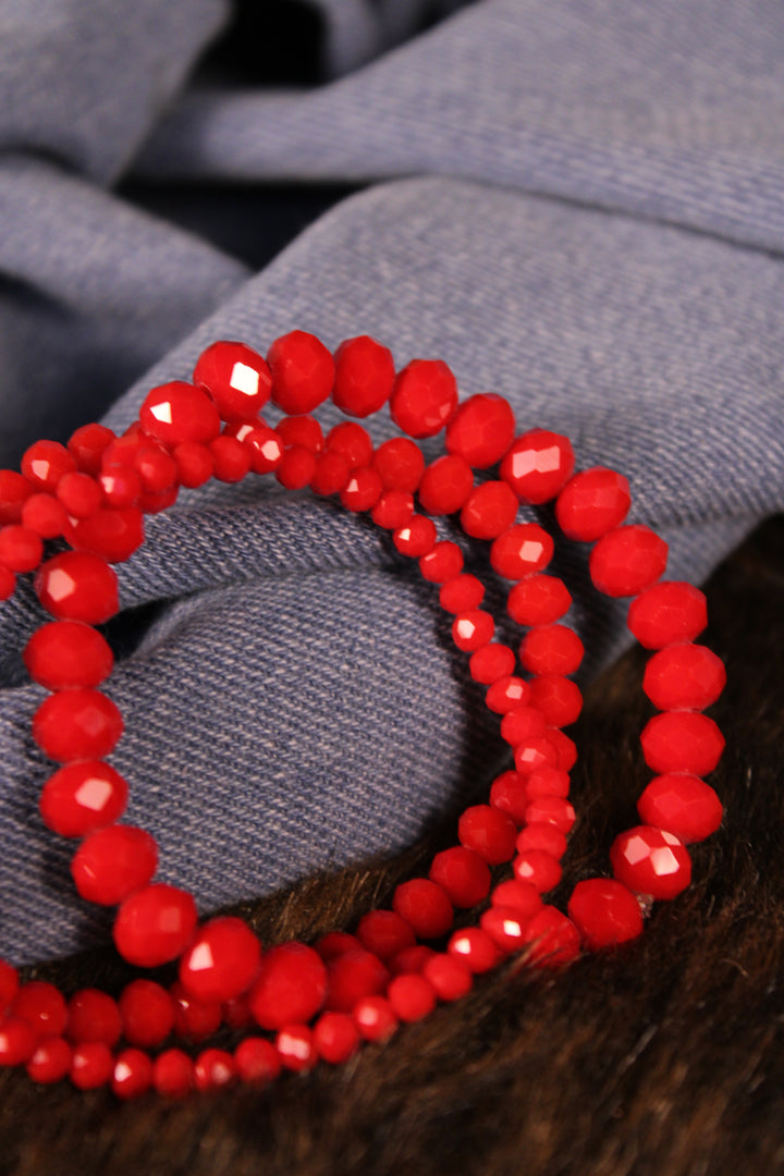 Sparkle And Shine Real Red Bracelet Set