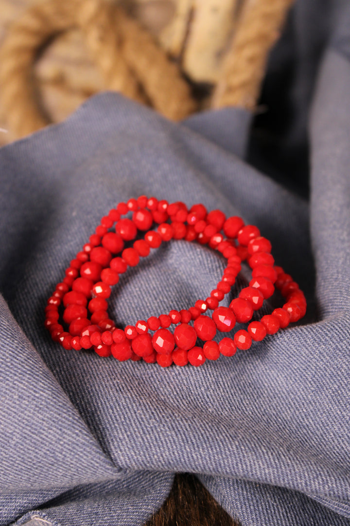 Sparkle And Shine Real Red Bracelet Set