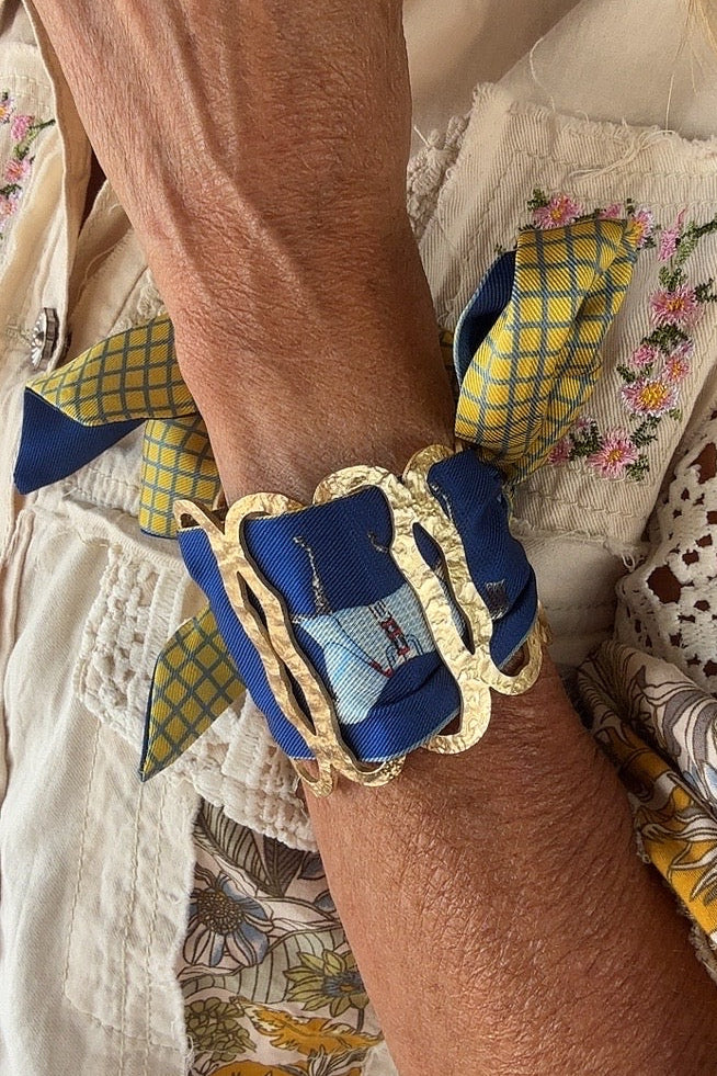 Beth Navy Scarf Bracelet