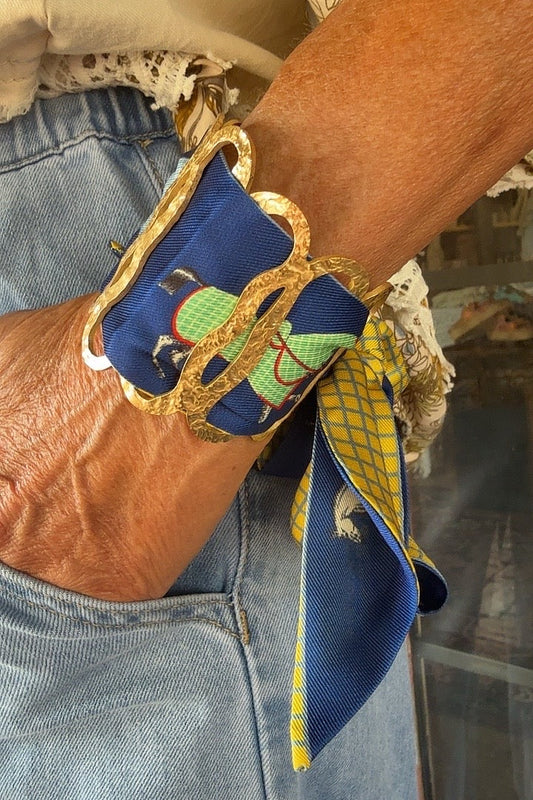 Beth Navy Scarf Bracelet
