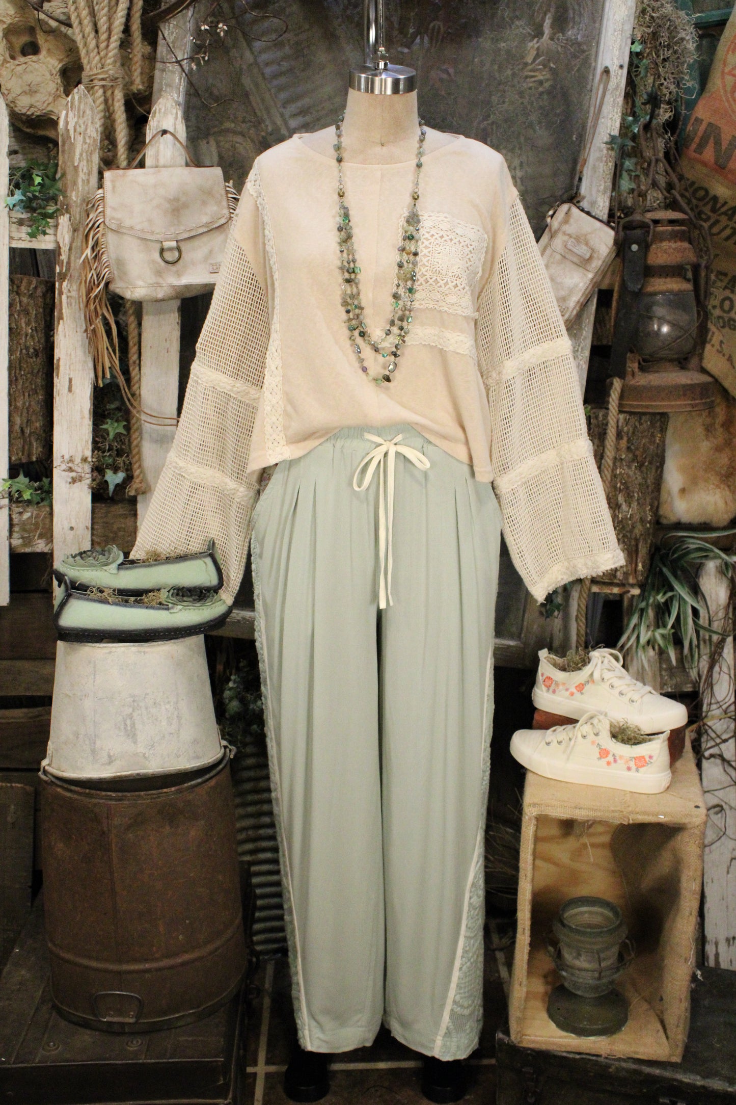 Mint Meadow Lace Pants