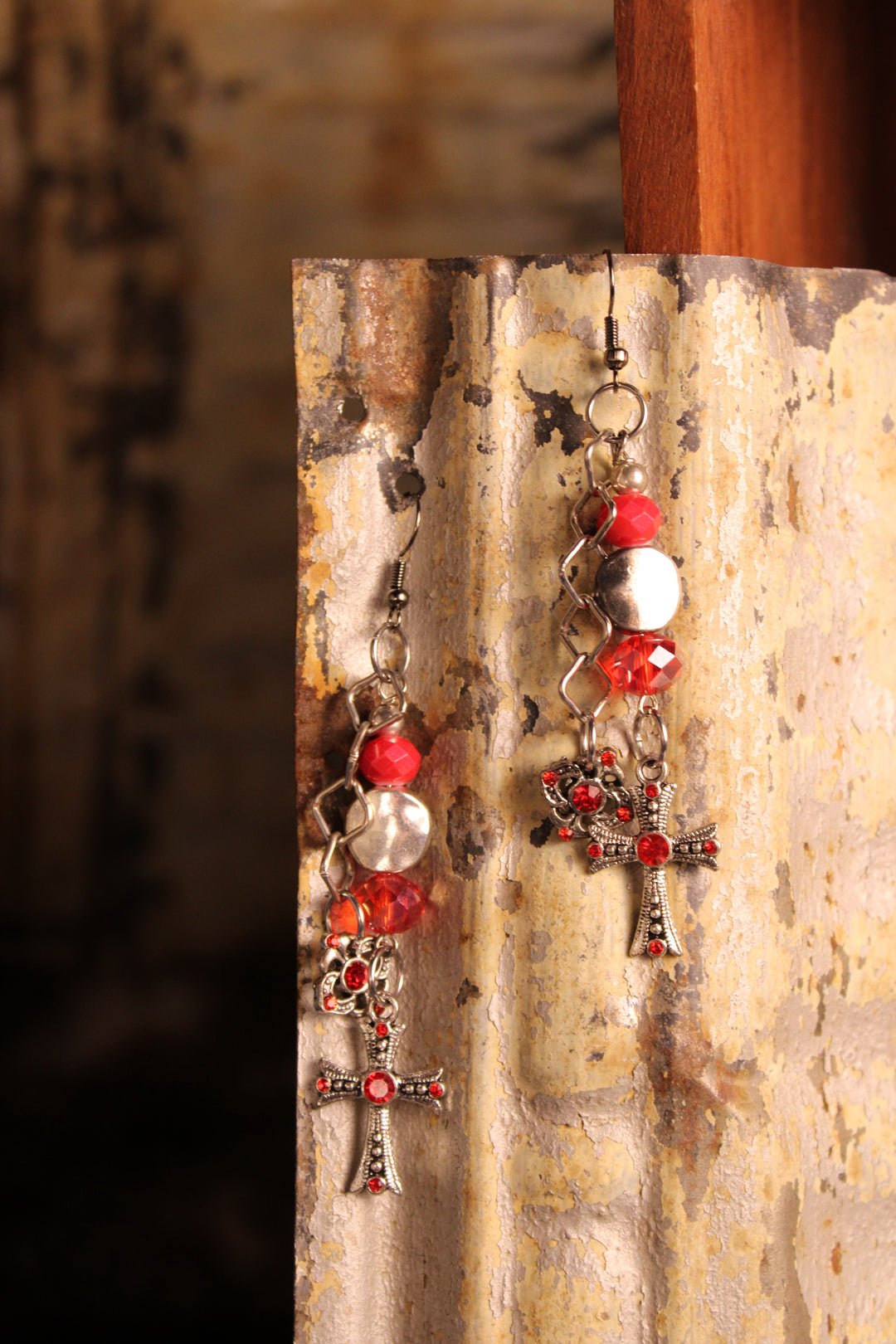 FGO Wildfire Sterling Cross Earrings
