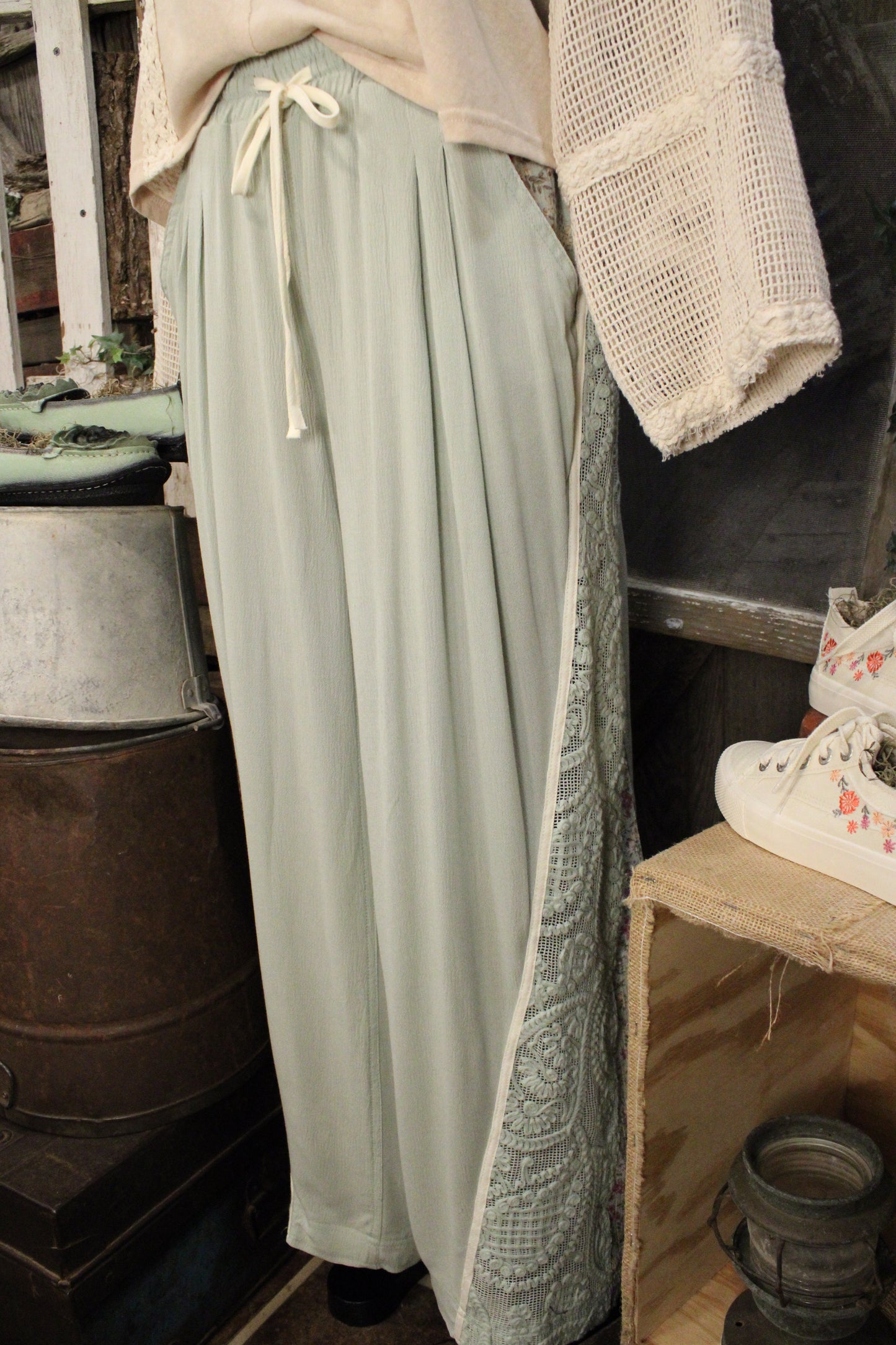 Mint Meadow Lace Pants