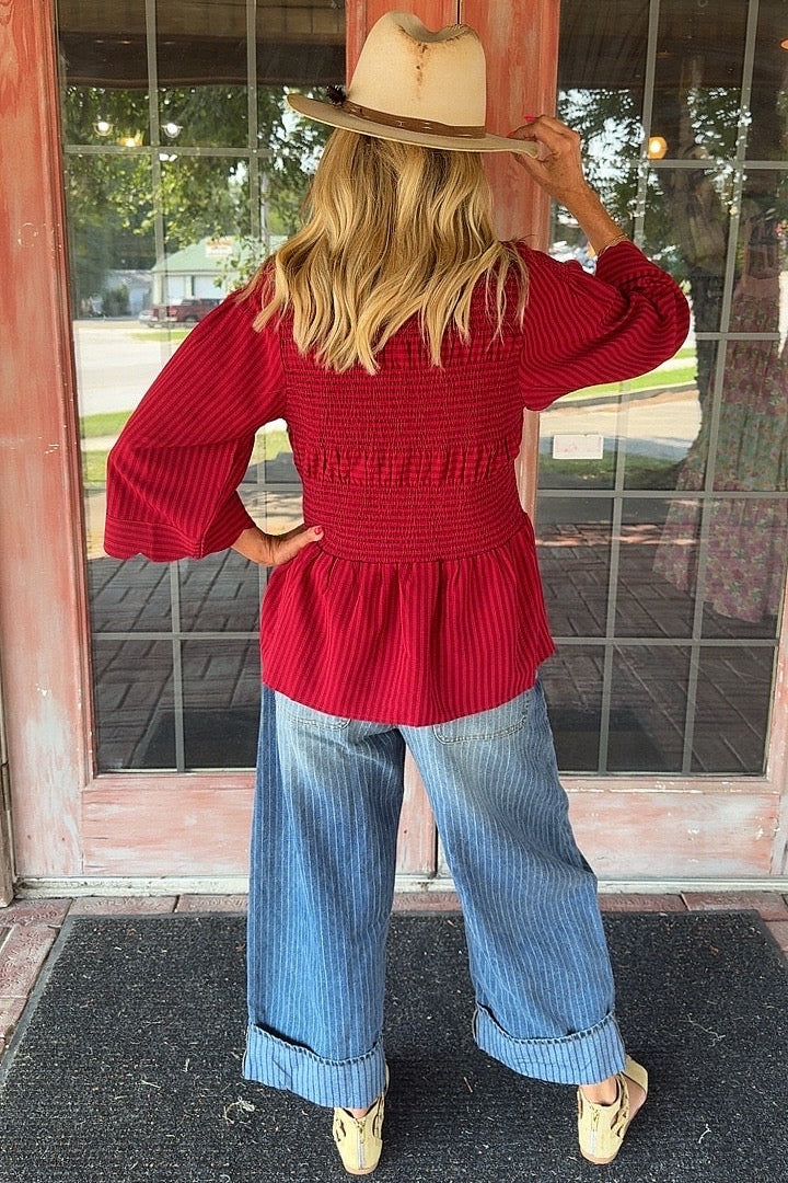 Crimson Charm Blouse