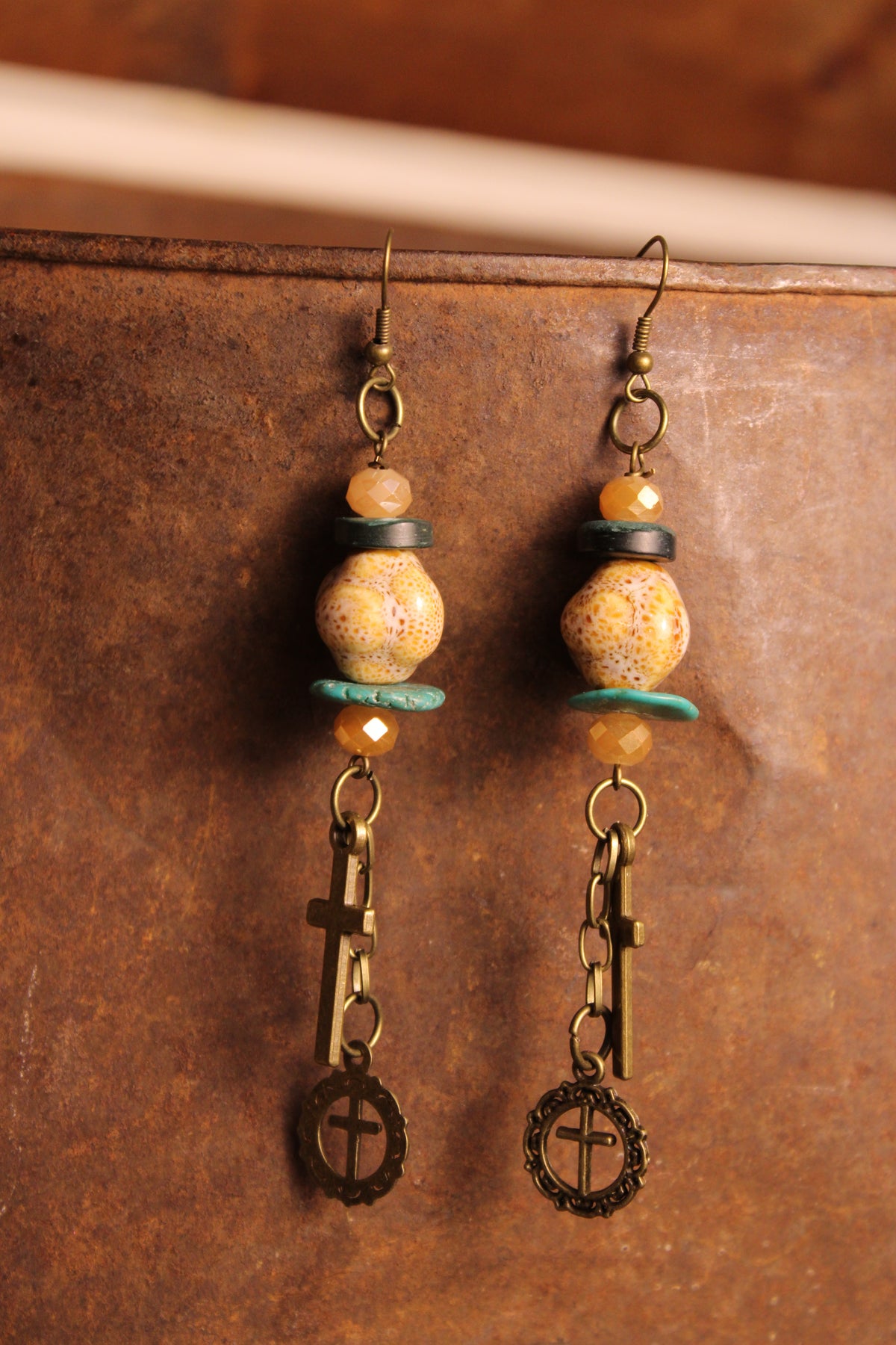 FGO Emerald Meadow Cross Earrings