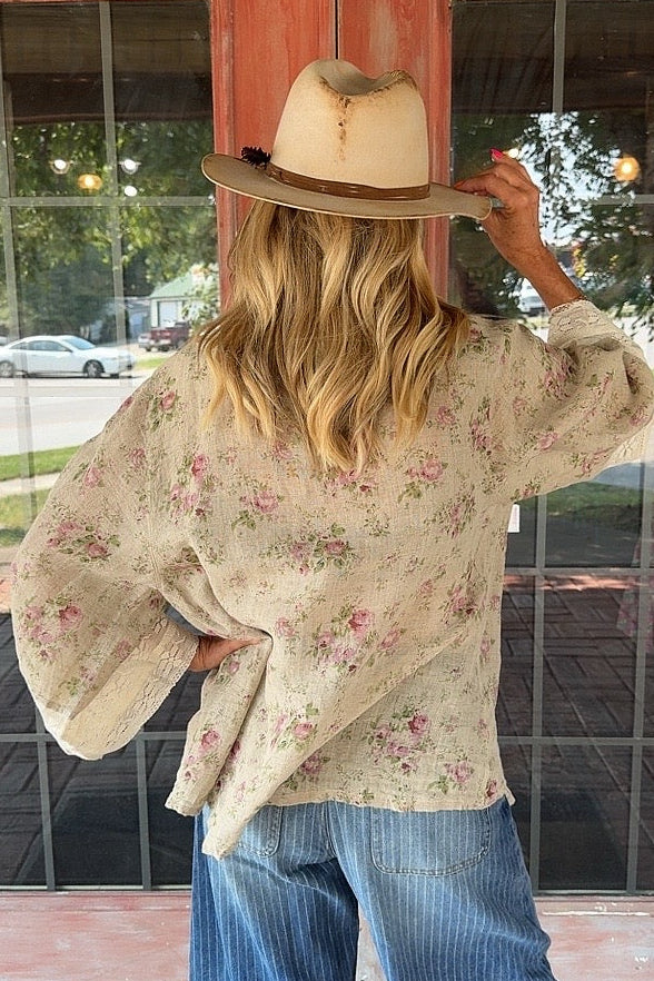 Vintage Rose &amp; Lace Blouse