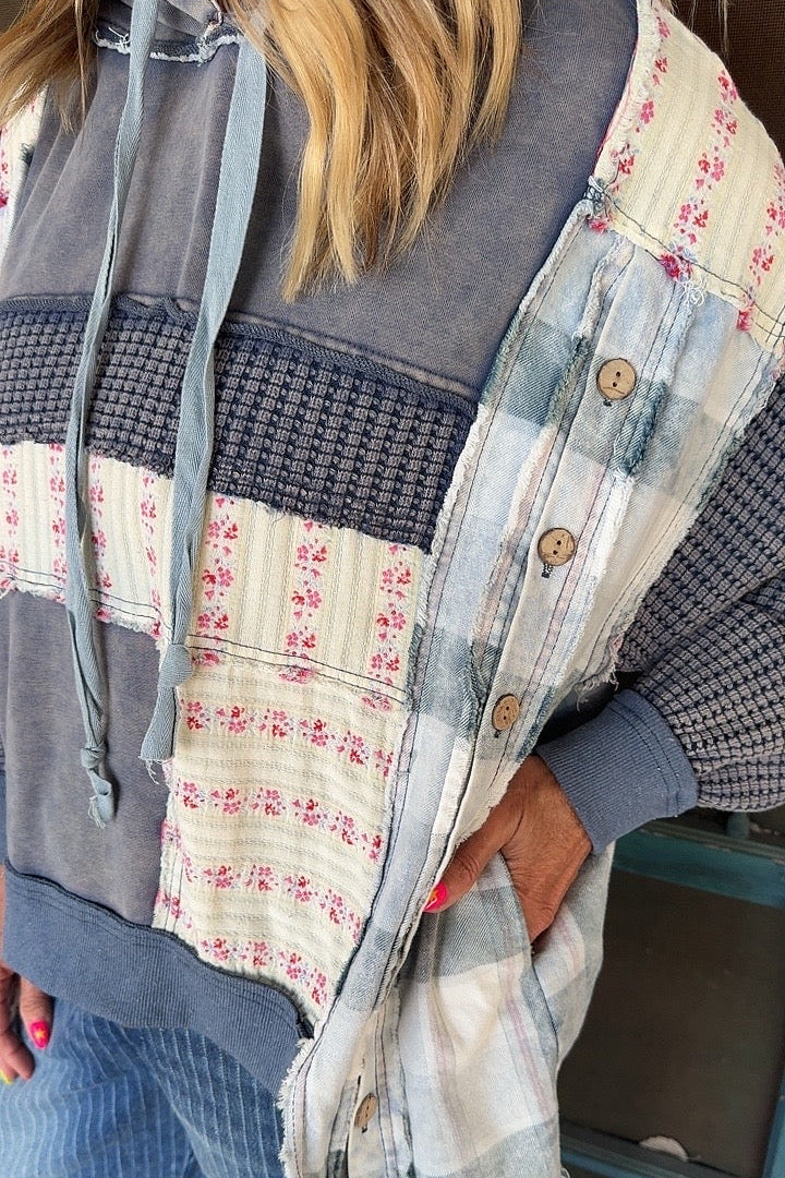 Slate Floral Hoodie
