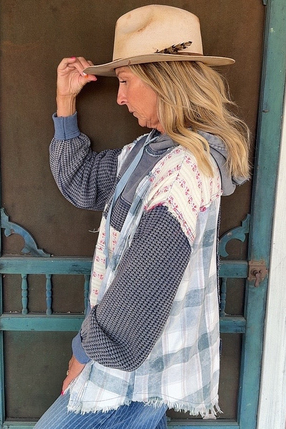 Slate Floral Hoodie