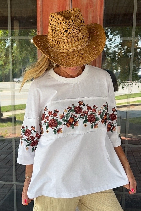 Cross-Stitch Blossom Top