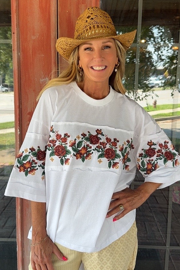 Cross-Stitch Blossom Top