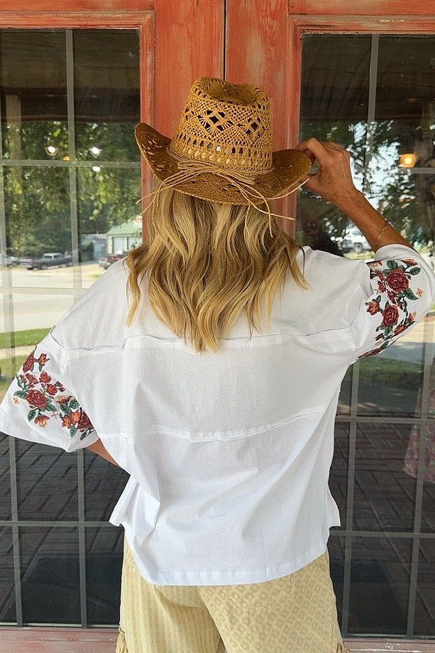 Cross-Stitch Blossom Top